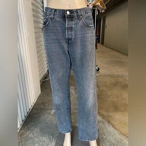 Levi's Authentic Vintage-Looking Big E 501’s in Gray Wash Straight Leg.